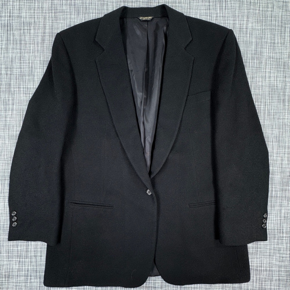 VINTAGE Brooks Brothers Women's Blazer 100% Pure Camel Hair One Button Black 16